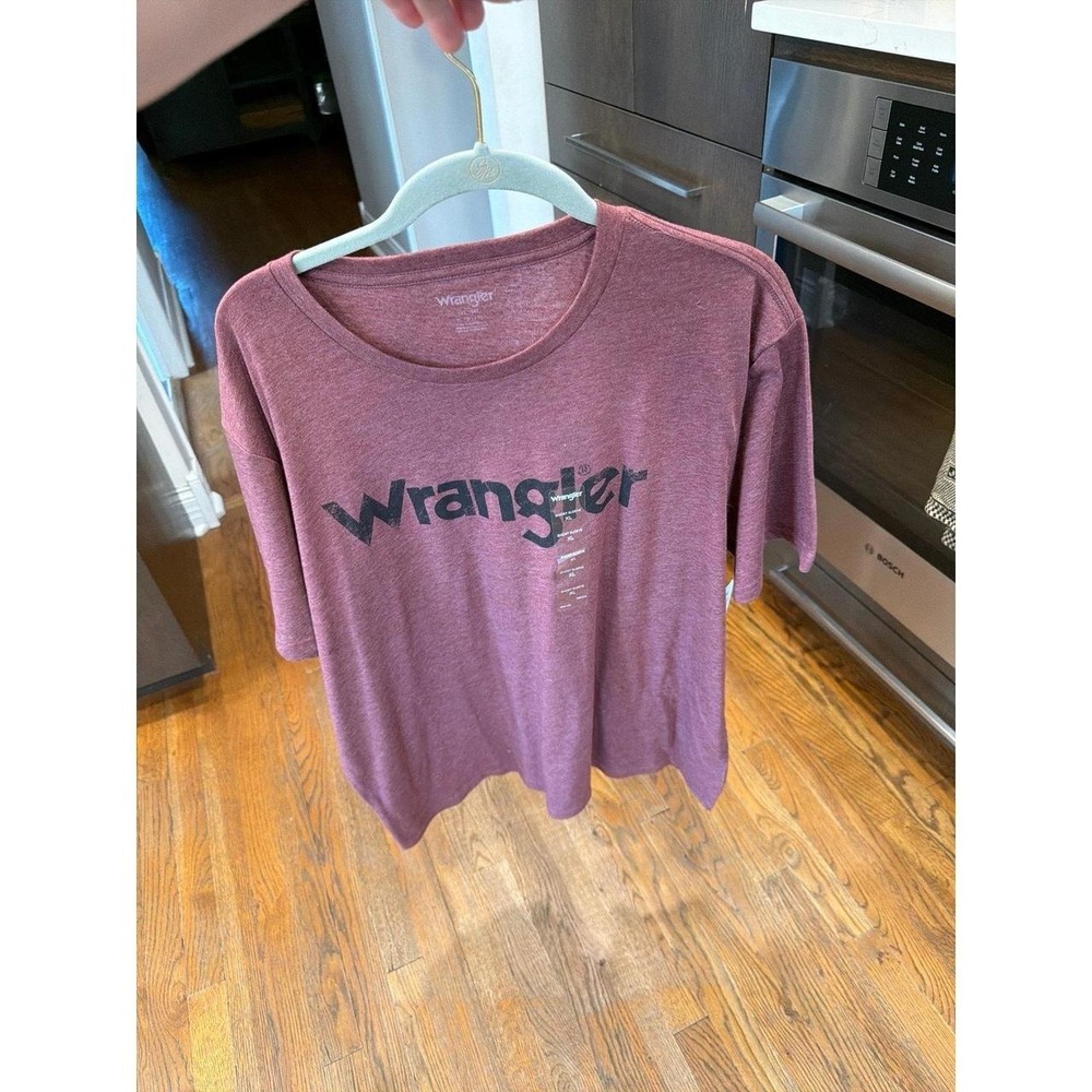 Wrangler Men's Kabel Logo‎ T-Shirt in burgundy mens XL